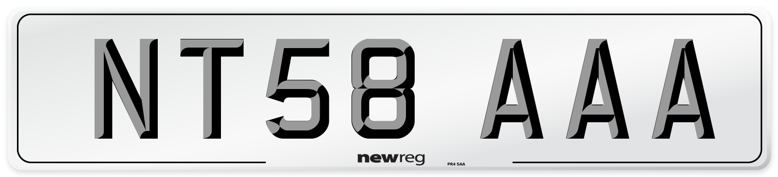 NT58 AAA Number Plate from New Reg